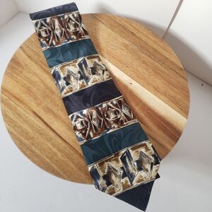 Vintage Men's Necktie Tie Bellini New York Milan Brand Abstract Purple Blue